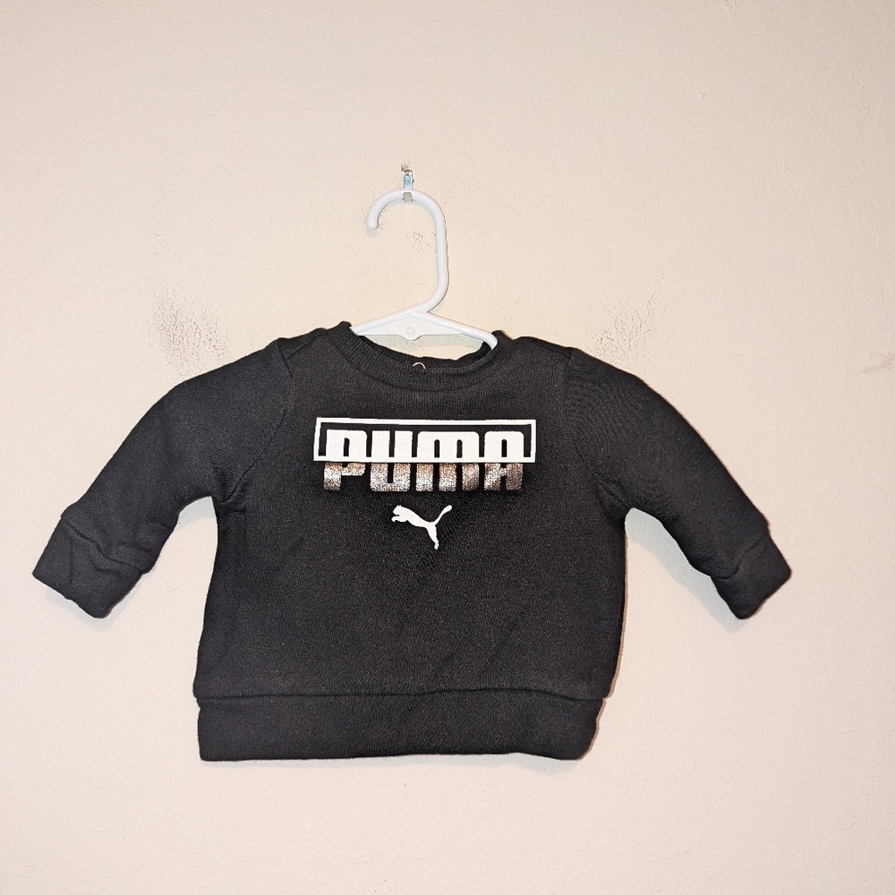 Puma black sweater puma in white and silver size 0 to 3 months